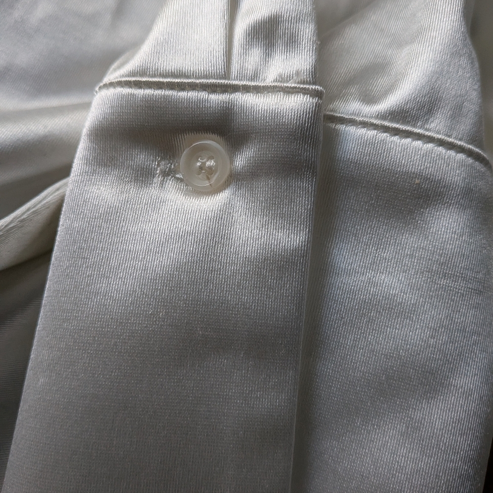 SHEIN White Blazer Satin Finish Tailored Fit - Picture 9 of 10